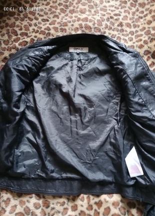(359) отличная стильная кожаная куртка only /размер  365 фото