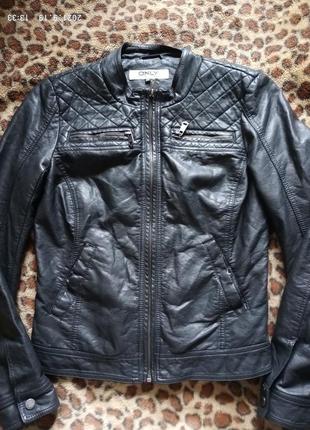 (359) отличная стильная кожаная куртка only /размер  363 фото