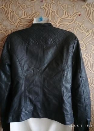 (359) отличная стильная кожаная куртка only /размер  362 фото