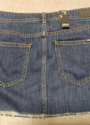 Брендовая джинсовая мини юбка only jeans (оригинал)4 фото
