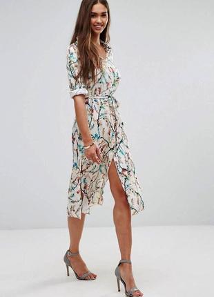 Распродажа! платье darling миди asos на пуговицах с сетчатыми вставками