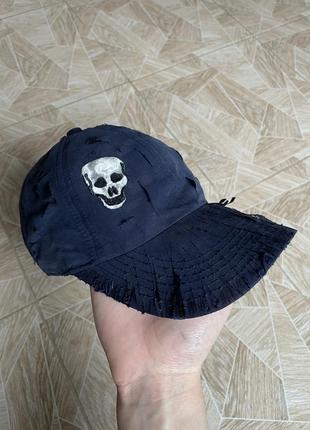 Кепка vintage y2k custom nylon distressed cap skeleton splite mind