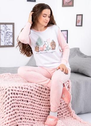 Піжама жіноча легка бавовняна з котиками, легкий домашній комплект для жінок1 фото