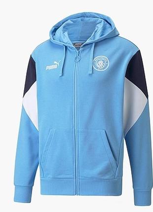 Толстовка, зипка, худи puma man city ftblculture blue