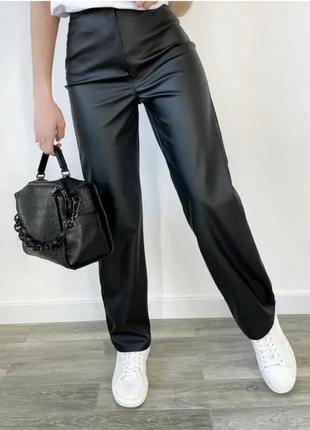 Прямые кожаные брюки женские "bono"2 фото