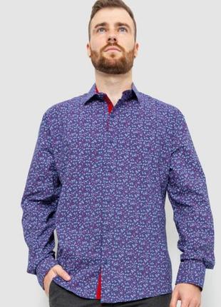 Сорочка чоловіча з принтом, колір фіолетовий