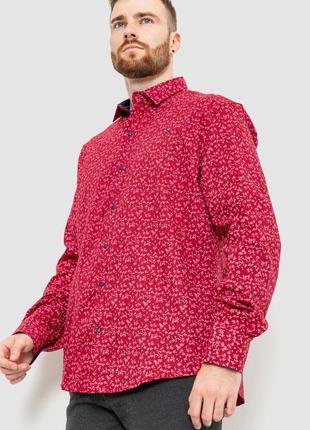Рубашка мужская с принтом, цвет бордовый, 214r7362.2 фото