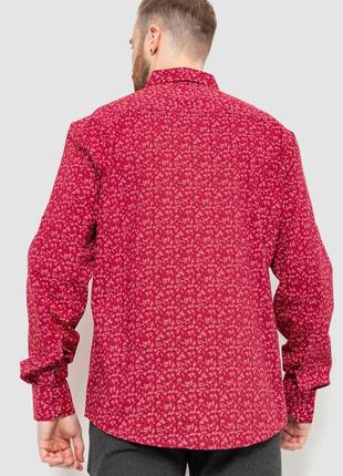 Рубашка мужская с принтом, цвет бордовый, 214r7362.3 фото