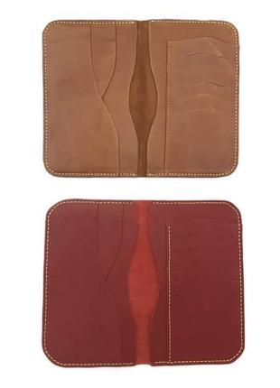 Кожаное портмоне "лакрица" (коричневый)2 фото