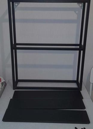 Икеа навесной шкаф с полками enhet черный3 фото