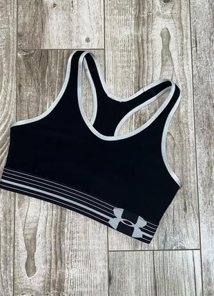 Черный оригинальный топ, бра для занятий спортом under armour5 фото