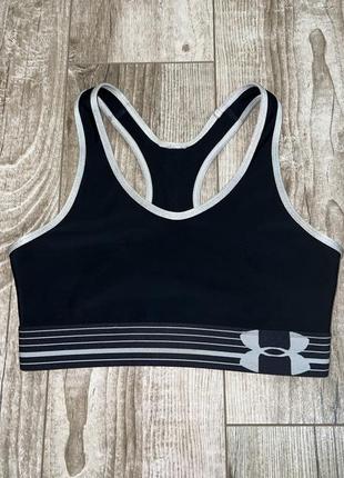 Черный оригинальный топ, бра для занятий спортом under armour6 фото