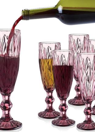9008/2805 dl набор бокалов для шампанского a-plus 150 мл 6 шт purple red4 фото