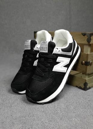 Жіночі кросівки new balance 574 black white нью беланс чорного з білим кольорів