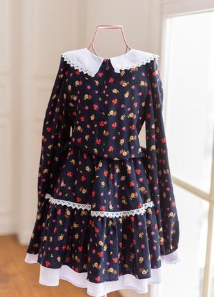 Платье детское, подростковое, цветочное, нарядное, с длинным рукавом10 фото