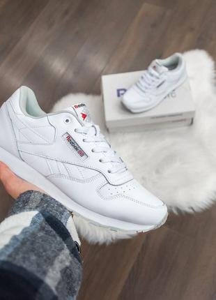 Распродажа! reebok classic кроссовки мужские белые измельчения классик отличное качество кожа весенние демисезонные демисезонные9 фото