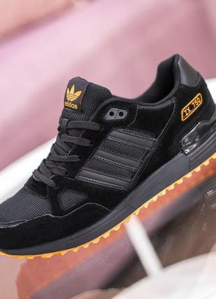 Розпродаж! adidas zx 750 чорні з помаранчевим кросівки кеди чоловічі адідас весняні осінні демісезонні демісезон відмінна якість низькі замша замшеві