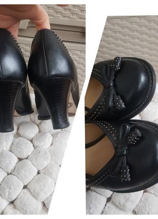 Кожаные туфли на каблуках черные лодочки clarks 48 фото