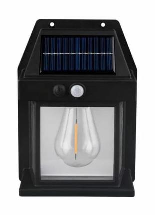 Вуличний світильник на сонячних батареях coba bk-888 чорний4 фото