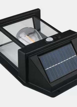 Вуличний світильник на сонячних батареях coba bk-888 чорний3 фото