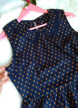 Хлопковая блуза без рукавов с отрезной талией. майка блуза с принтом . майка хлопок