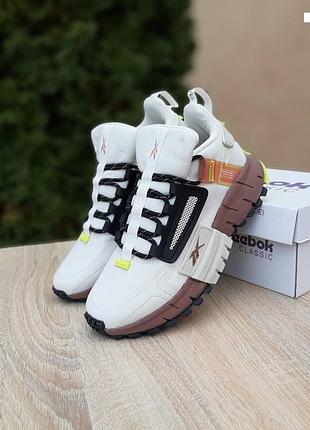 Мужские кроссовки reebok zig kinetica edge beige ребряный цвет