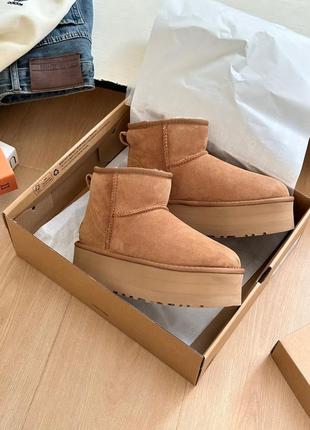 Уги ugg коричневі платформа