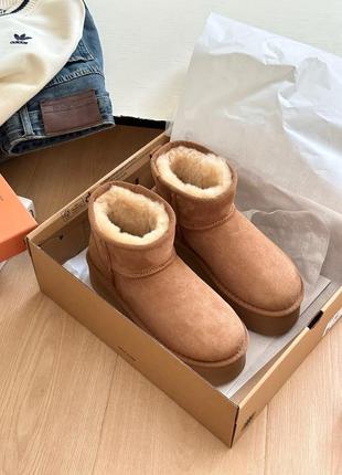 Угги ugg коричневые платформа2 фото