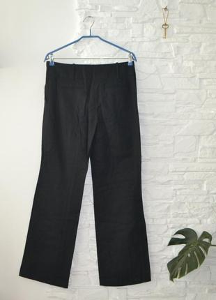 Базовые классические черные льняные брюки прямого кроя от бренда next3 фото