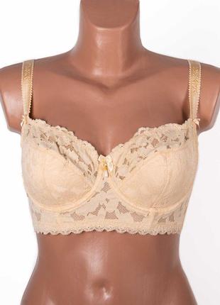 Бюстгальтер-бюстьє lanny mode на чашку d 11863 на 5 застібок, бежевий 80d, 85d