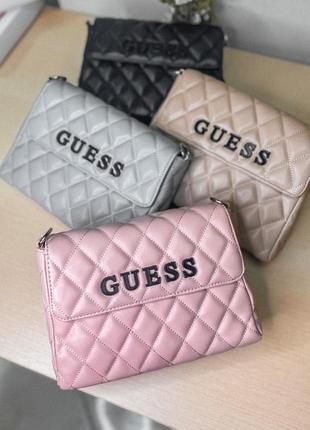 Сумка женская guess, черная (гесс, клатч, маленькая, кожаная, сумочка, кошелек, рюкзак)2 фото