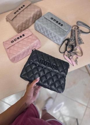 Сумка женская guess, черная (гесс, клатч, маленькая, кожаная, сумочка, кошелек, рюкзак)