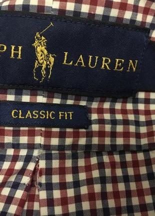 Мужская рубашка ralph lauren classic-fit мелкая клетка хлопок4 фото