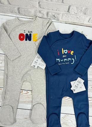 Хлопковые человечки слип от george (англия ) человечек 68 74 80