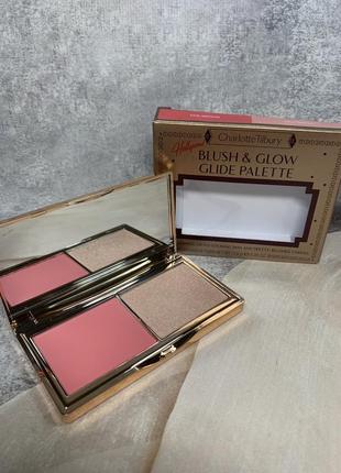 Оригінал палетка для обличчя charlotte tilbury mini hollywood blush & glow palette - fair/medium