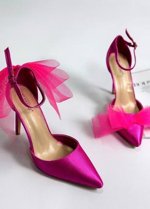 Розовые туфли бант3 фото