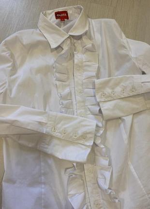 Блуза ошатна біла сорочка з рюшами , сорочка бавовняна4 фото