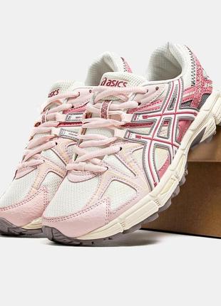 Кроссовки asics gel-kahana 8 white/pink marathon running9 фото