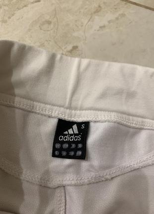 Спортивные лосины капри леггинсы белые adidas3 фото
