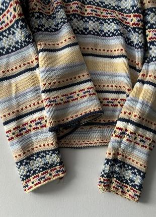 Коттоновый свитер с узором3 фото