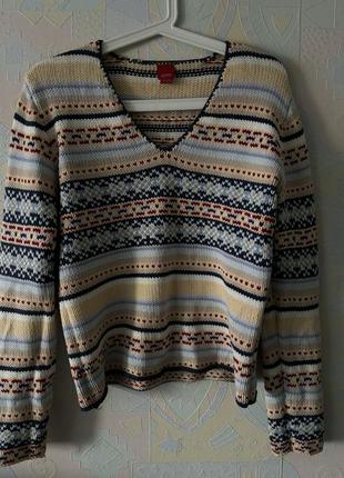 Коттоновый свитер с узором2 фото