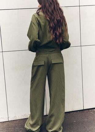 Широкі штани у дрібну смужку zara