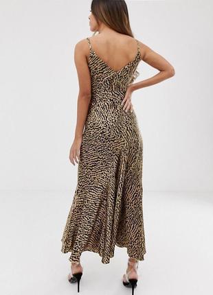 Розпродаж сукня asos міді/максі косого крою з поясом та леопардовим принтом7 фото