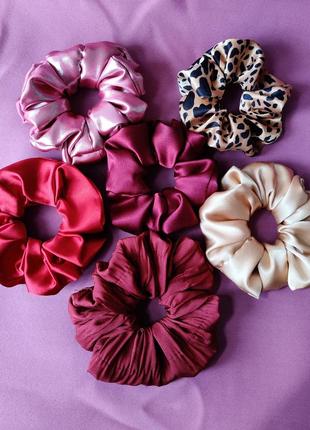 Ретро гумки для волосся scrunchie, тканинні стрічки, з тканини, вінтаж7 фото