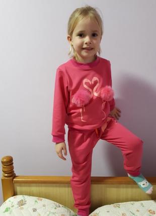 ✔ топовый костюм для девочек "flamingo" фламинго (рост 74-86)2 фото