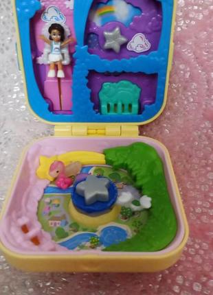 Набір polly pocket жовтий секретні містечка,будиночок та лялька2 фото