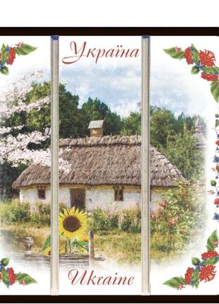 Підставка під чашку (костер) "україна" - "україна" "хата з соняшником" 10 10 см