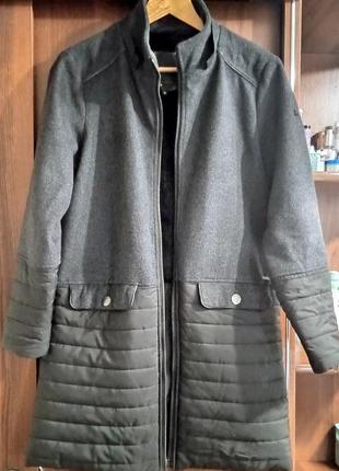 Вовняне комбіноване пальто від бренду kaporal.4 фото