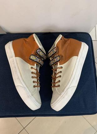 Кожаная канвасовые высокие кроссовки кеды на липучке taka hayashi x vault vans th priz hi lx sk8-hi visvim kapital nigel cabourn 42 27 см2 фото