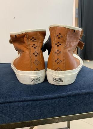 Кожаная канвасовые высокие кроссовки кеды на липучке taka hayashi x vault vans th priz hi lx sk8-hi visvim kapital nigel cabourn 42 27 см5 фото